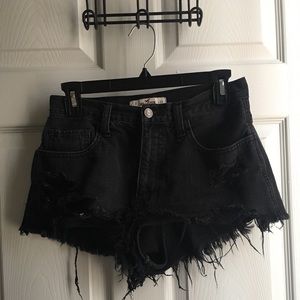 Black High Waisted Hollister Denim Shorts